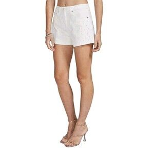 Generation Love Revolve Women's Vita Pearl Embellished Denim Shorts White 29 NWT